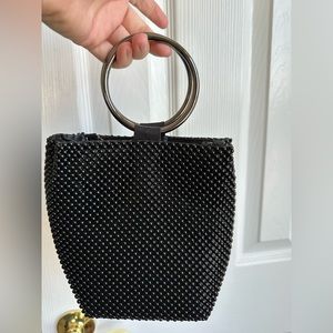 Beaded black evening bag